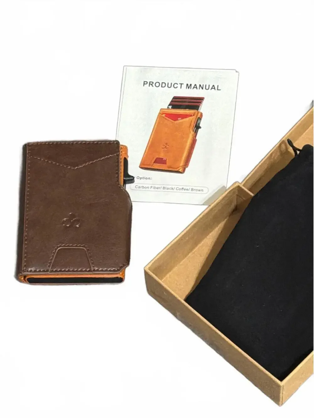 Leather Wallet for Men with ID Window & Money Clip, Pop Up Card Holder NEW
